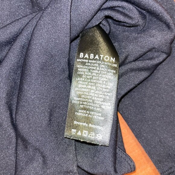 Aritzia Babaton Black Long Sleeve V-Neck Crop Top XS - Picture 5 of 7